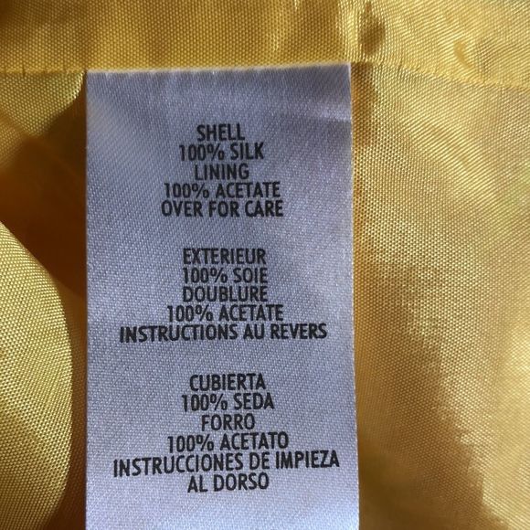 100% silk sheath dress/Casual Corner/ yellows, oranges/white/sleeveless/lined - Picture 8 of 14